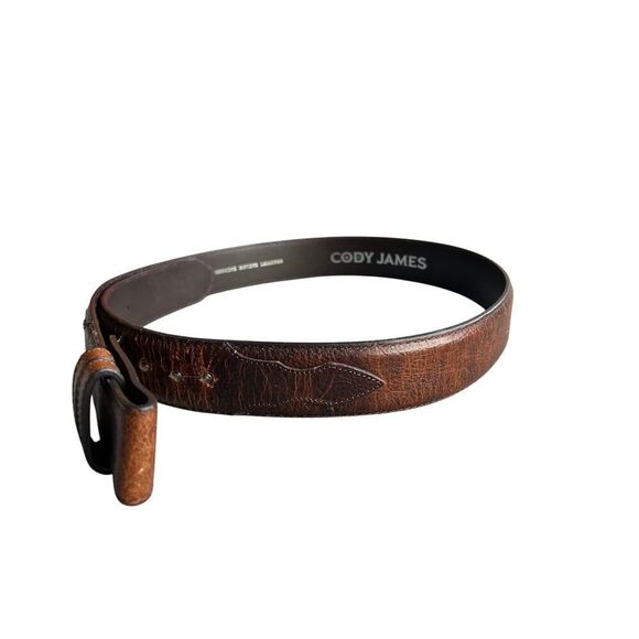 CODY JAMES BOCINE LEATHER HANDMADE MEXICO BELT SIZE 38 NO BUCKLE - Picture 2 of 6